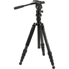 Oben Lander CT-3565 5-Section Carbon Fiber Travel Tripod System & TVH-108 Video Head